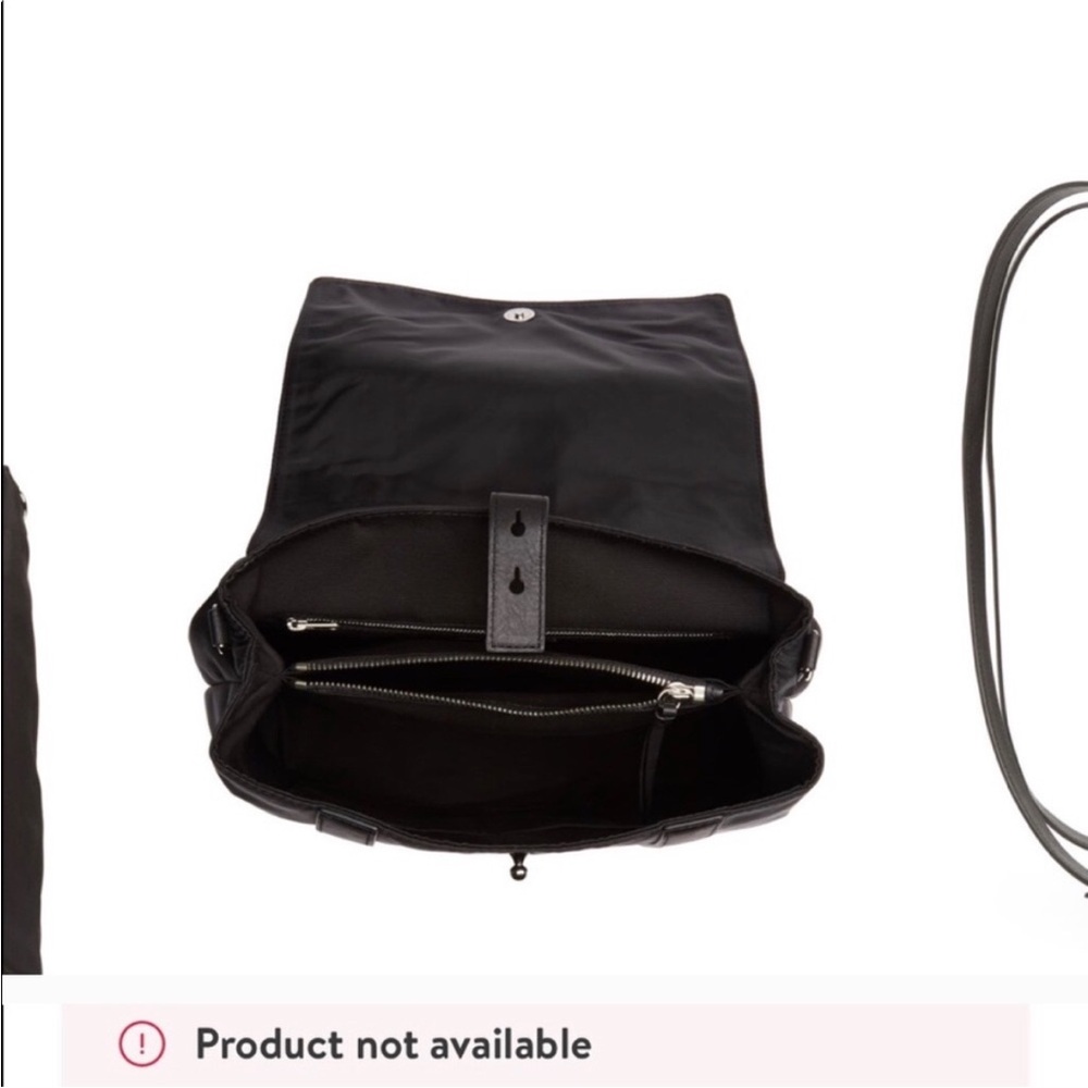 AllSaints Sid black nylon and leather backpack like new - Picture 3 of 11